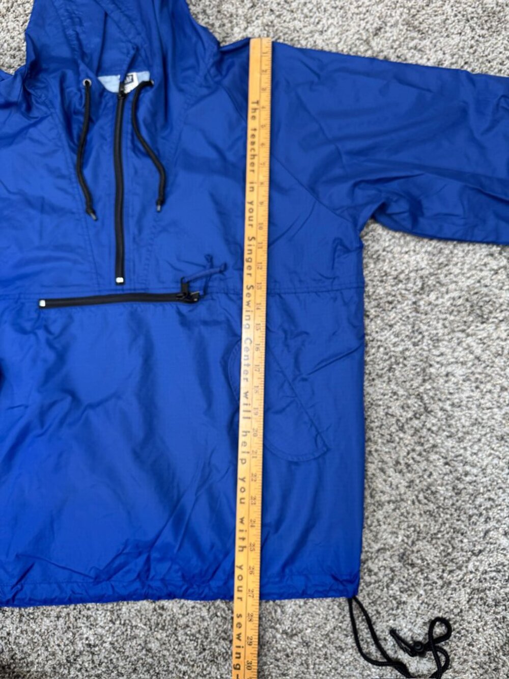 Vintage GAP Factory Store Anorak Men’s M Blue Hooded Made in Russia Ripstop - Picture 13 of 13